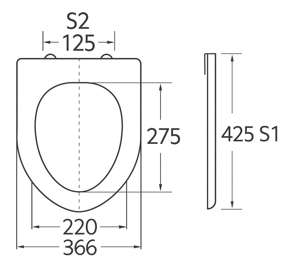 Duroplast toilet seat Soft Close 425x366mm white Norma BTW1020 Bormann 025764